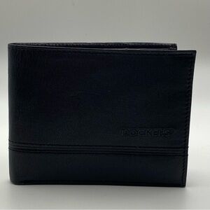 Dockers Men’s Black Leather Bifold Wallet With Removable Passcase NWOT